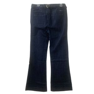 Roxy Boho Flare Wide Leg Dark Denim Trousers Jeans Exposed Button Fly Women’s 8